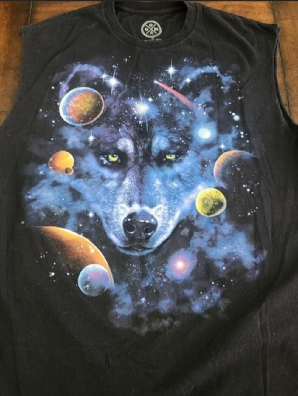 Wolf Galaxy Graphic Tank Top - Black Medium